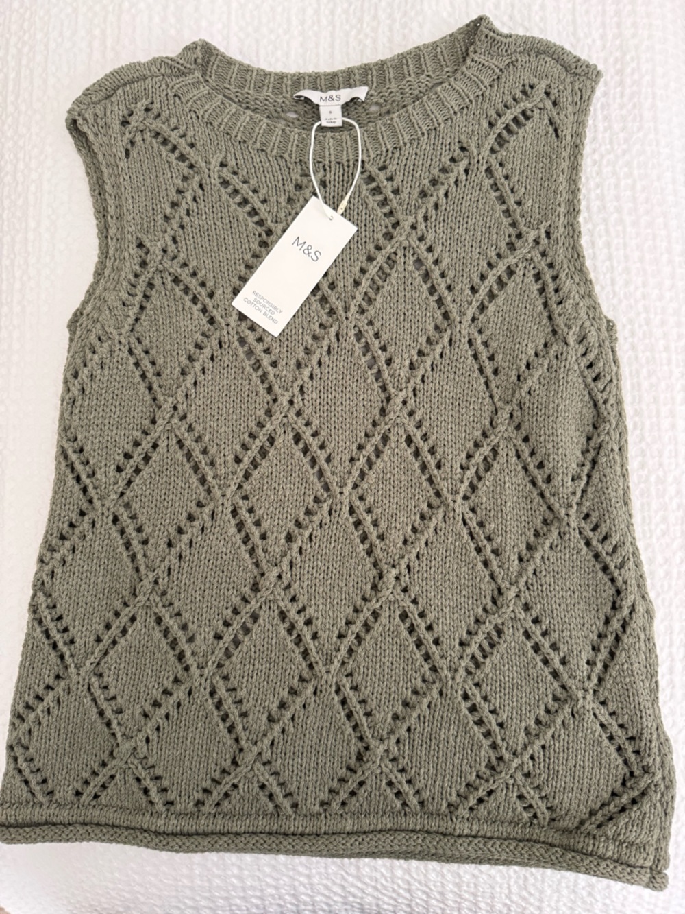 Marks & Spencer Olive Green Knit Sleeveless Tank Top
